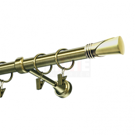 Kovová garniža 25 mm, jednotyčová Monako dlhé antik