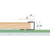 Ukončovací profil vŕtaný 32x18, hrúbka 14-16 mm, dĺžka 270 cm