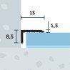 Schodová hrana 15x8,5 mm - šampaň matný