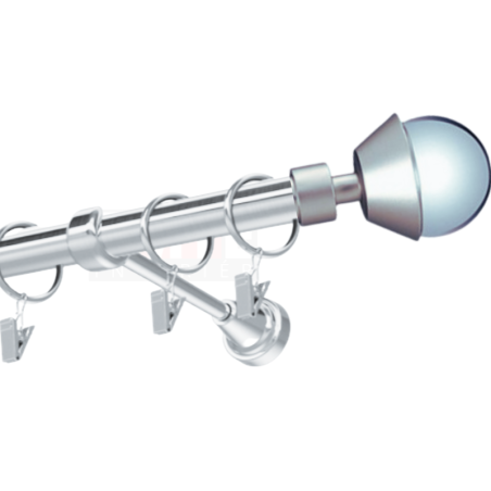 Kovová garniža 16 mm, jednotyčová Melba chróm/striebro mat