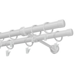 Kovová garniža 19 mm, dvojtyčová Luna biela