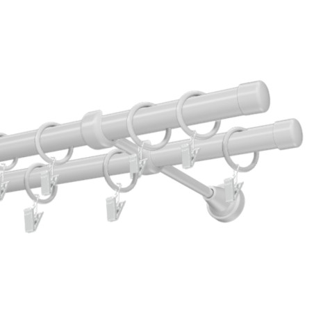 Kovová garniža 19 mm, dvojtyčová Luna biela