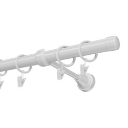 Kovová garniža 19 mm, jednotyčová Luna biela