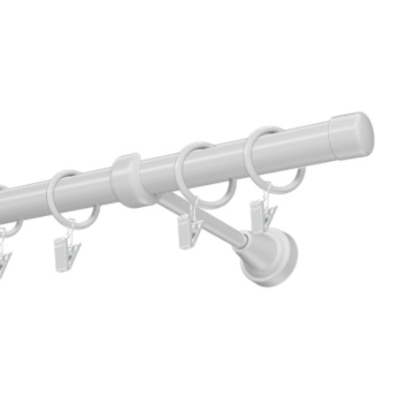 Kovová garniža 19 mm, jednotyčová Luna biela