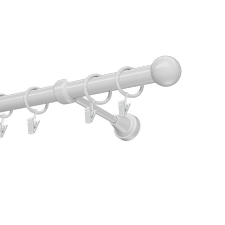 Kovová garniža 19 mm, jednotyčová Guľa biela