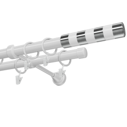 Kovová garniža 19 mm, dvojtyčová Sigma biela