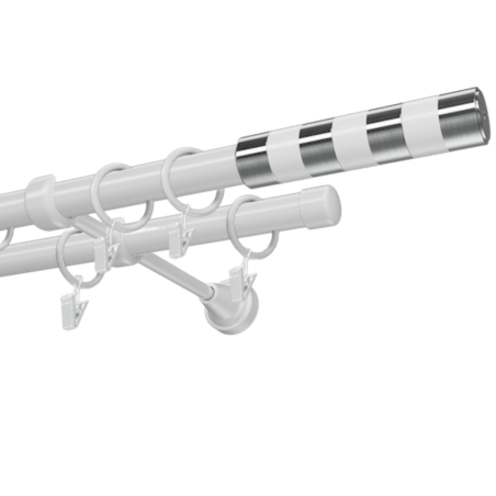 Kovová garniža 19 mm, dvojtyčová Sigma biela