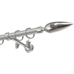 Kovová garniža 16 mm, Linea jednotyčová striebro