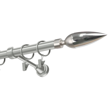 Kovová garniža 16 mm, Linea jednotyčová striebro