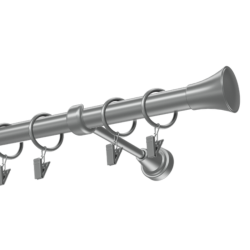 Kovová garniža 16 mm, jednotyčová Prince striebro