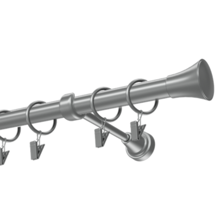 Kovová garniža 16 mm, jednotyčová Prince striebro