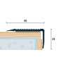 Schodová hrana samolepiaca 45x23 mm, dĺžka 270 cm